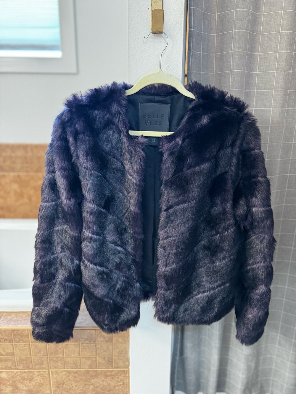 Belle Vere Plush Teddy Jacket in Deep Purple